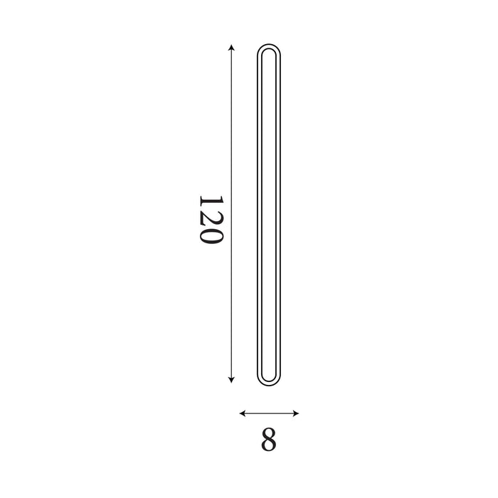 Dimension diagram of the Bordo Outdoor, Sand Black, LED Wall Light - IP65 with height and width in cm.