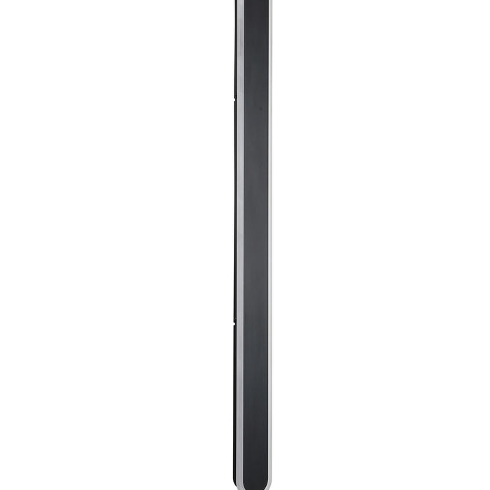 Bordo sand black LED wall bar viewed side-on, showing its slim profile against a pale wall
