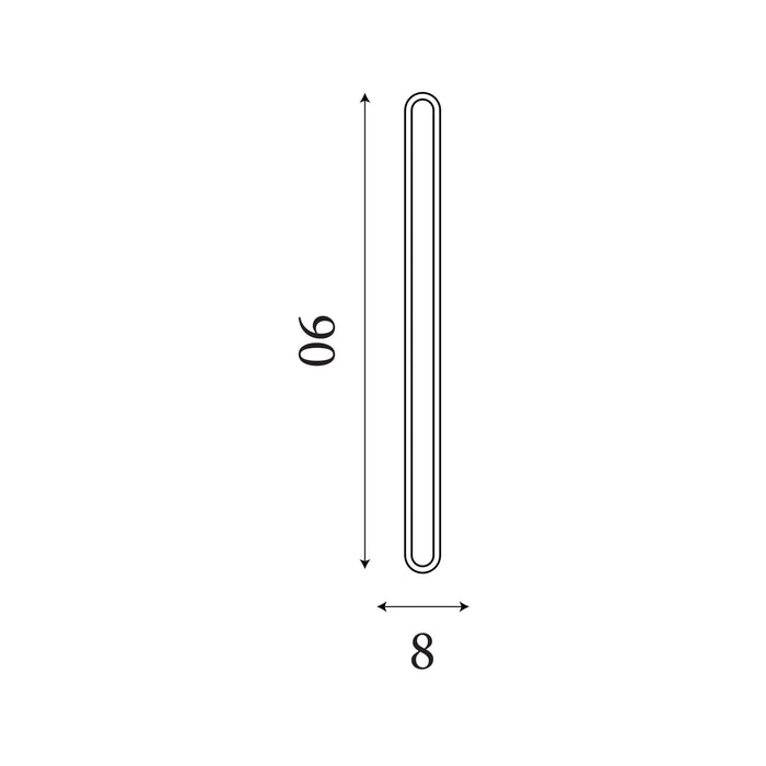 Dimension diagram of the Bordo Outdoor, Sand Black, LED Wall Light - IP65 with height and width in cm.