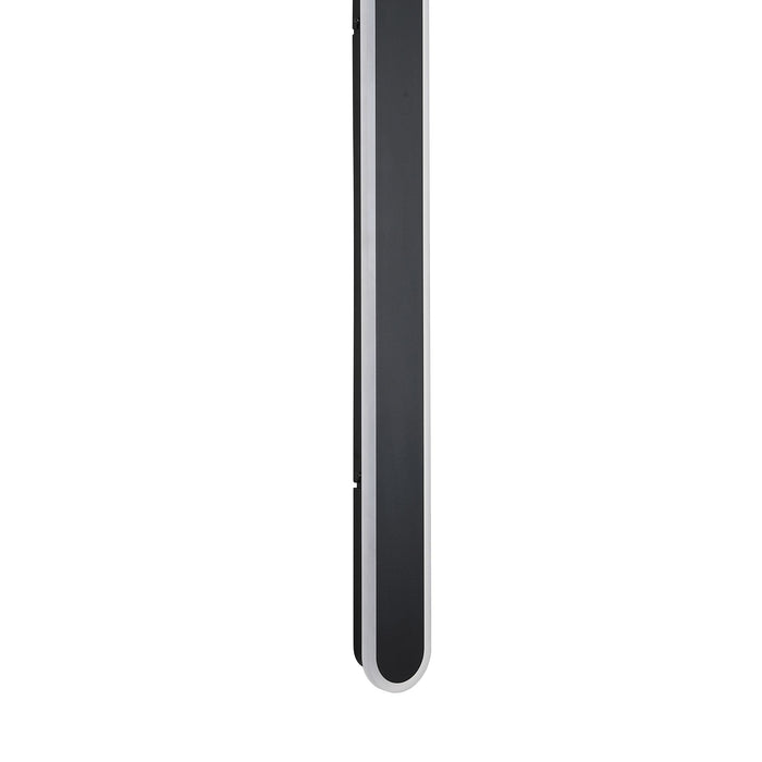 Bordo sand black LED wall bar shown side-on against a pale wall, highlighting its shallow depth