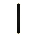 Bordo sand black LED wall light lit, compact rounded bar with a glowing warm white outline