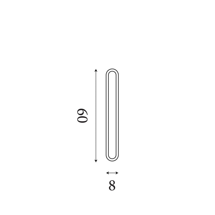 Dimension diagram of the Bordo Outdoor, Sand Black, LED Wall Light - IP65 with height and width in cm.