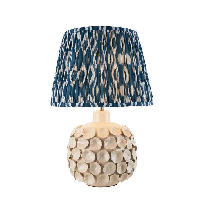 Borello Ivory Ceramic Table Lamp & Ikat 35cm Marlin Blue Shade — alternate view