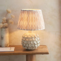 Borello Ivory Ceramic Table Lamp & Ikat 35cm Neutral Shade by Endon Lighting — suits living rooms, bedrooms & offices