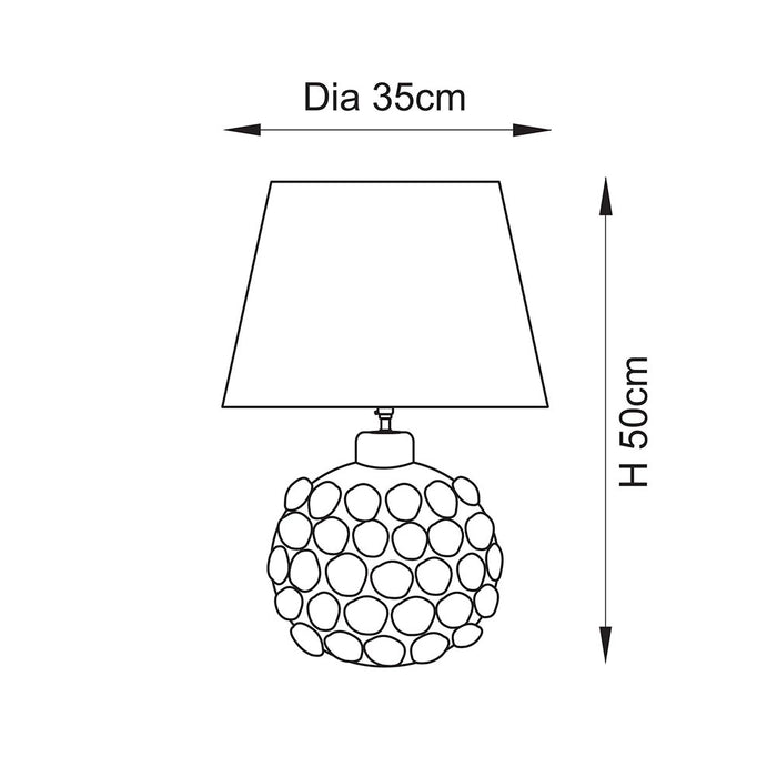 Borello Ivory Ceramic Table Lamp & Ikat 35cm Neutral Shade — close-up detail