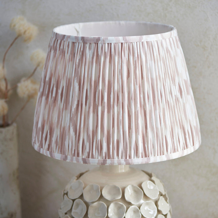 Borello Ivory Ceramic Table Lamp & Ikat 35cm Neutral Shade — additional angle