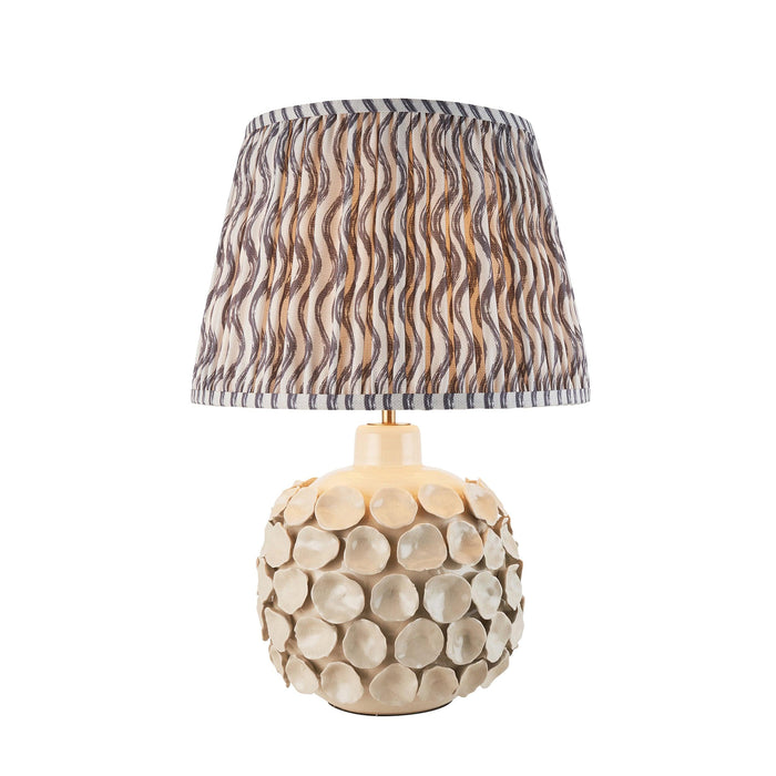 Borello Ivory Ceramic Table Lamp & Ripple 35cm Pearl Grey Shade — alternate view
