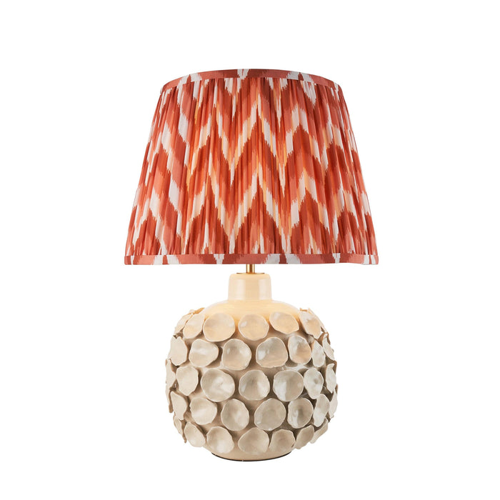 Borello Ivory Ceramic Table Lamp & Zigzag 35cm Apricot Orange Shade — alternate view