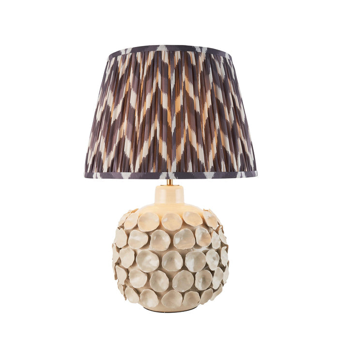 Borello Ivory Ceramic Table Lamp & Zigzag 35cm Pearl Grey Shade — alternate view