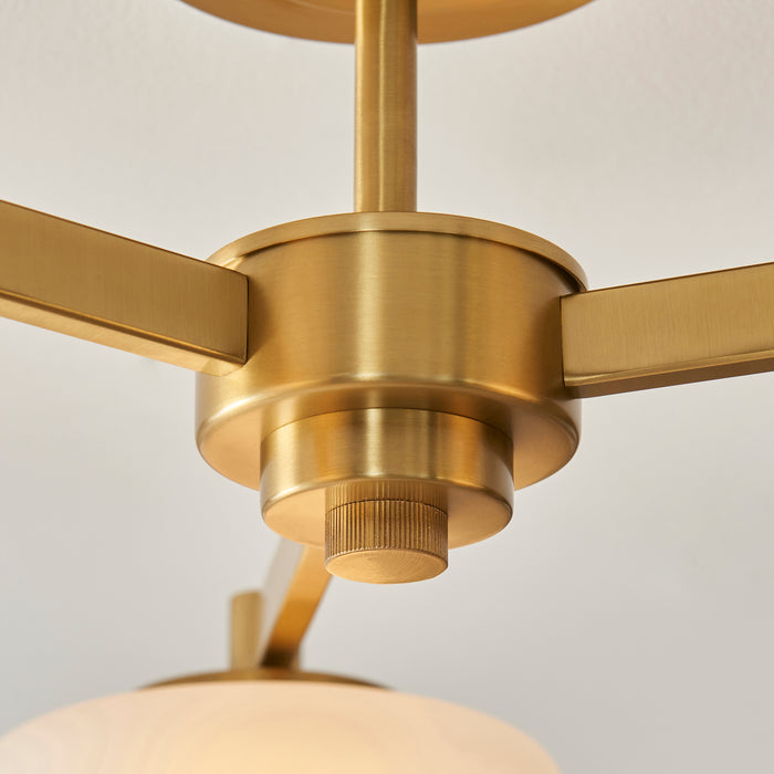 Boss 3 Light Brass Pendant With Opal Glass Shades — product detail