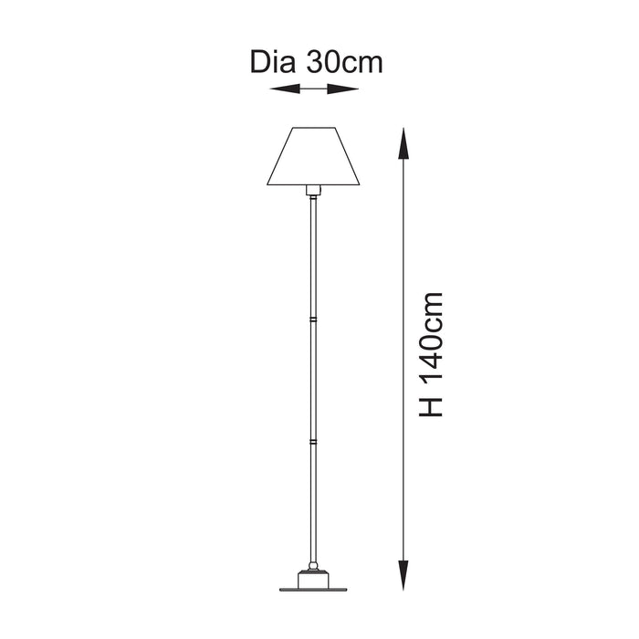 Burley Rechargeable Brass Floor Lamp & Ripple 30cm Marlin Blue Shade — additional angle
