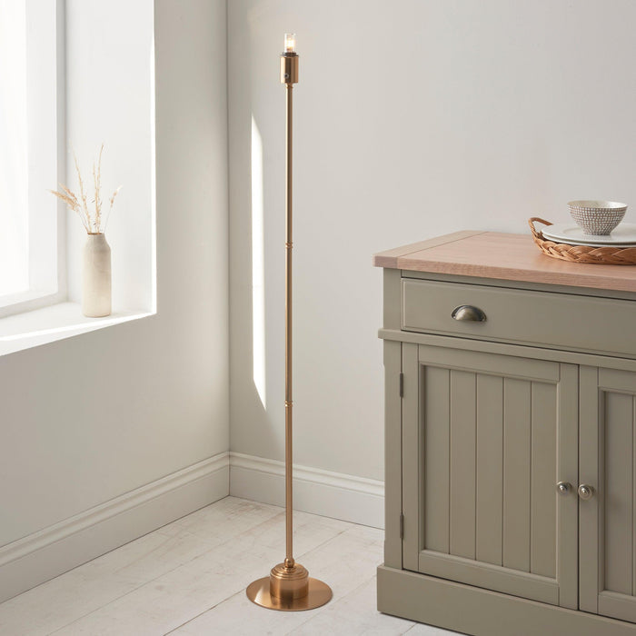 Burley Rechargeable Brass Floor Lamp & Ripple 30cm Marlin Blue Shade — close-up detail
