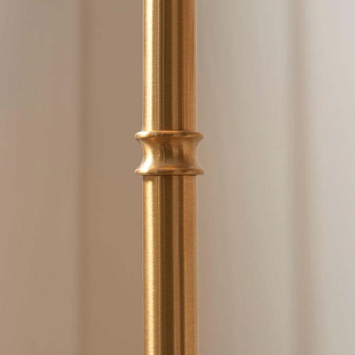 Burley Rechargeable Brass Floor Lamp & Ripple 30cm Marlin Blue Shade — rear view