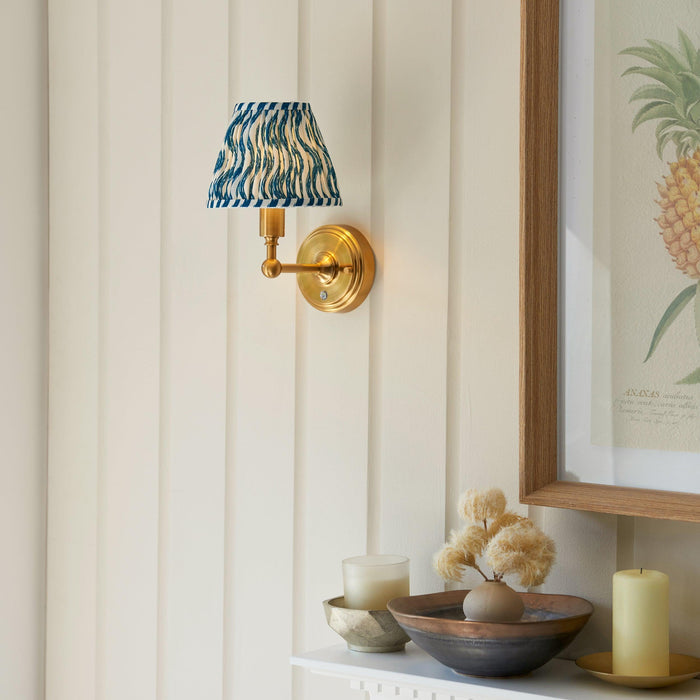 Burley Rechargeable Brass Wall Light With 16cm Shade — rear view