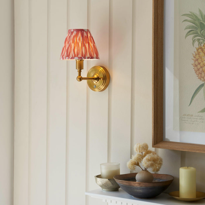 Burley Rechargeable Brass Wall Light With 16cm Shade — side profile