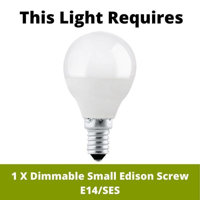 Cape Bronze Wall Light requires 1 x Small Edison Screw E14/SES bulbs