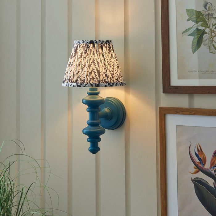 Carnaby Blue Wooden Wall Light With 20cm Shade — alternate view