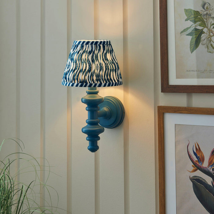 Carnaby Blue Wooden Wall Light With 20cm Shade — additional angle