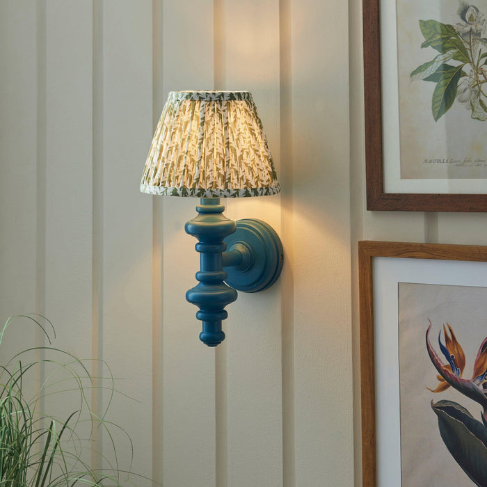 Carnaby Blue Wooden Wall Light With 20cm Shade — product detail