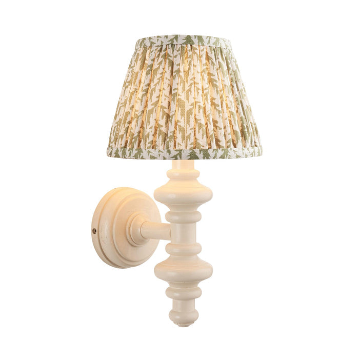 Carnaby White Wall Light & Leaf 20cm Herb Garden Green Shade — alternate view