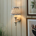 Carnaby White Wooden Wall Light With 20cm Shade — rear view