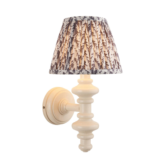 Carnaby White Wall Light & Leaf 20cm Pearl Grey Shade — alternate view