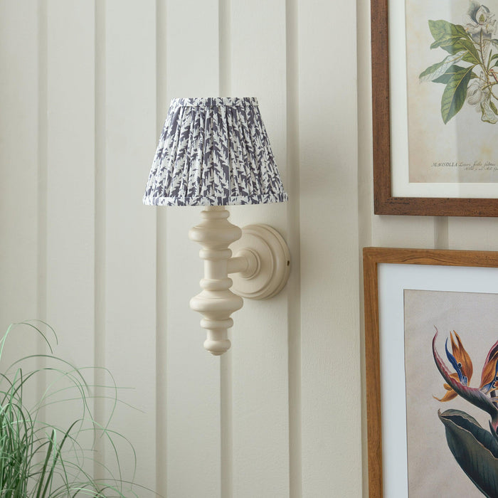 Carnaby White Wall Light & Leaf 20cm Pearl Grey Shade — additional angle