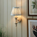 Carnaby White Wooden Wall Light With 20cm Shade — shade or glass detail