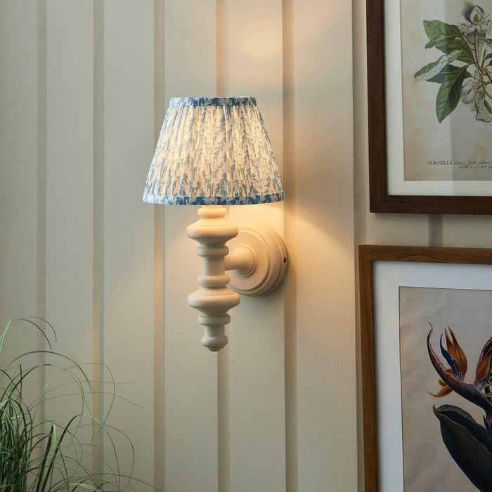 Carnaby White Wooden Wall Light With 20cm Shade — shade or glass detail
