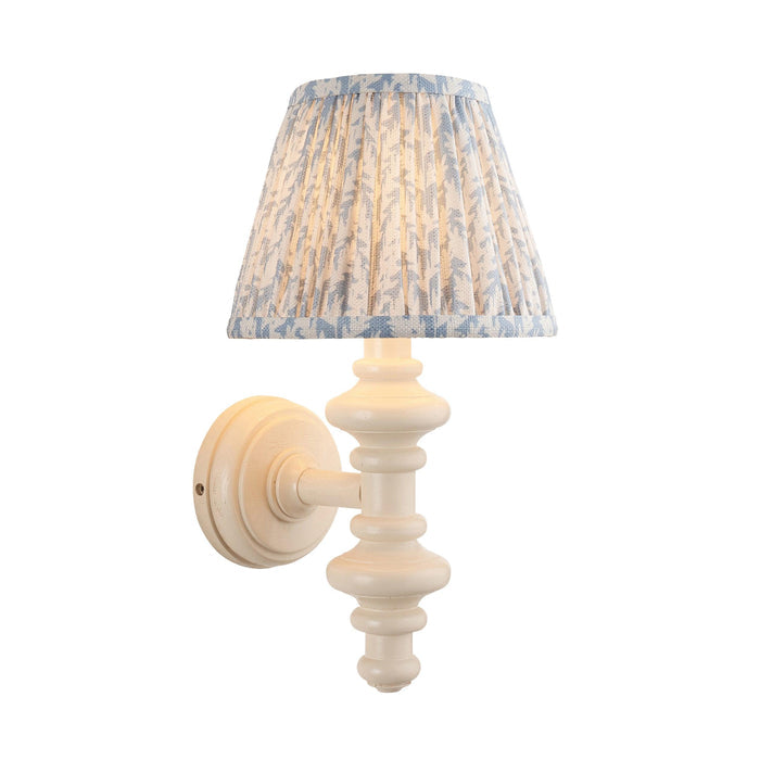 Carnaby White Wall Light & Leaf 20cm Shell Bay Blue Shade — alternate view