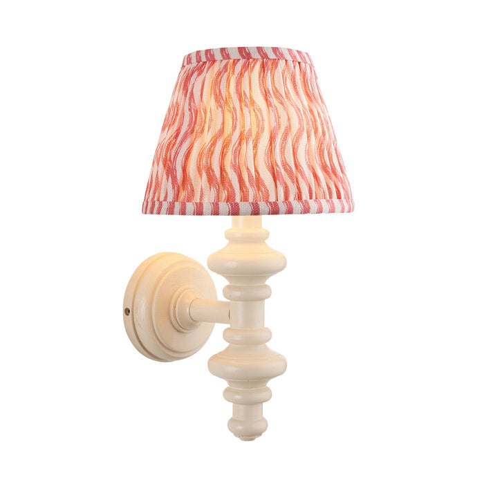 Carnaby White Wall Light & Ripple 20cm Coral Pink Shade — alternate view