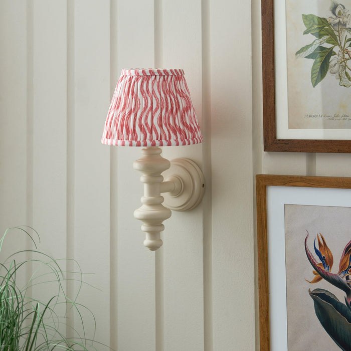 Carnaby White Wall Light & Ripple 20cm Coral Pink Shade — additional angle