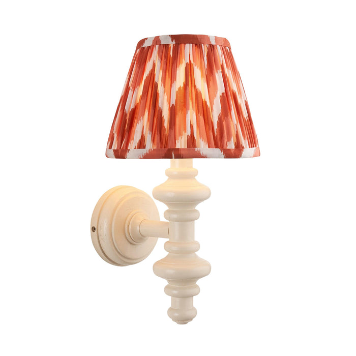 Carnaby White Wall Light & Zigzag 20cm Apricot Orange Shade — alternate view