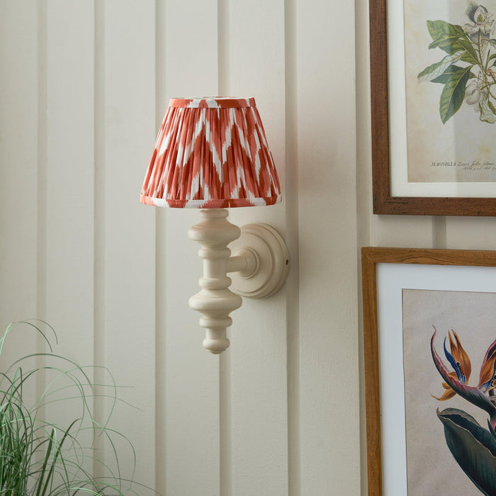 Carnaby White Wall Light & Zigzag 20cm Apricot Orange Shade — additional angle