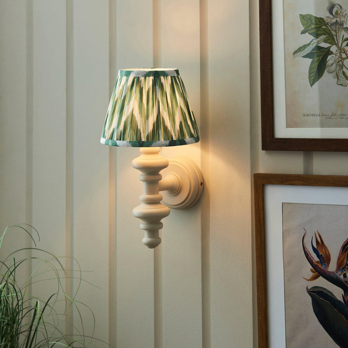 Carnaby White Wooden Wall Light With 20cm Shade — wall mounted view