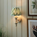 Carnaby White Wooden Wall Light With 20cm Shade — wall mounted view