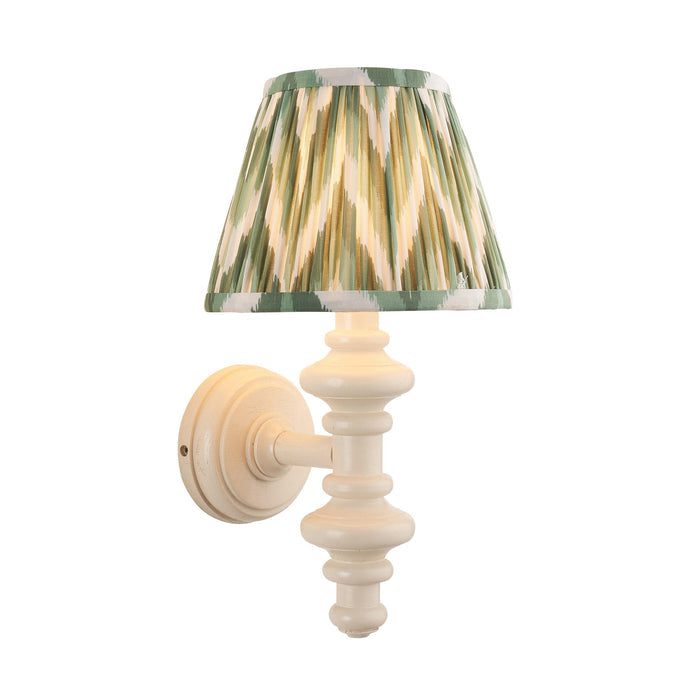 Carnaby White Wall Light & Zigzag 20cm Cotswold Green Shade — alternate view