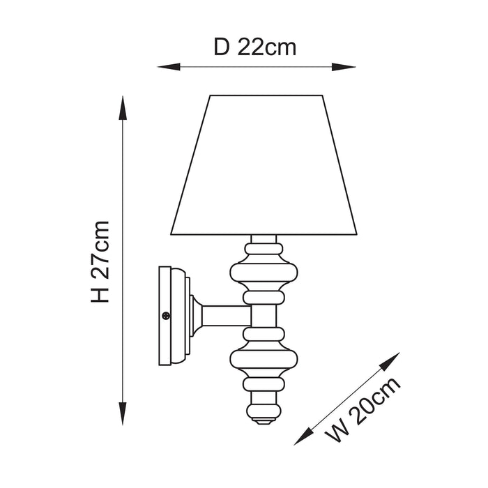 Carnaby White Wall Light & Zigzag 20cm Cotswold Green Shade — close-up detail