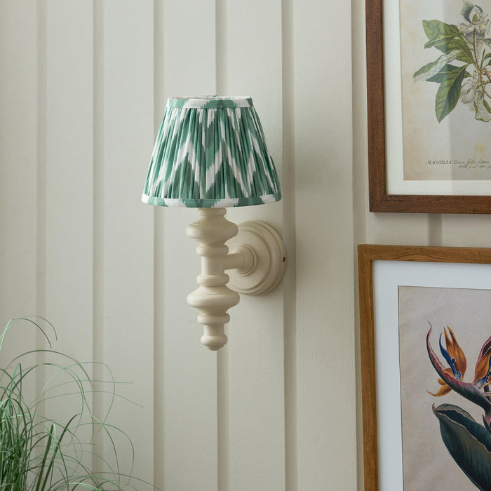 Carnaby White Wall Light & Zigzag 20cm Cotswold Green Shade — additional angle