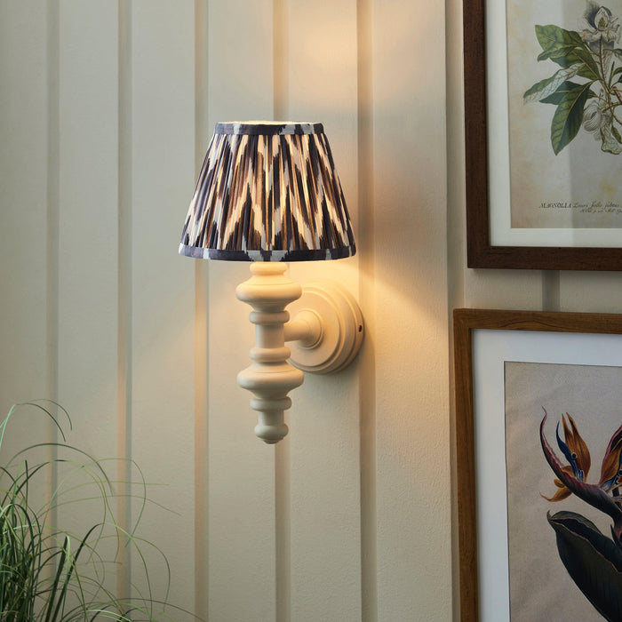 Carnaby White Wooden Wall Light With 20cm Shade — full profile view