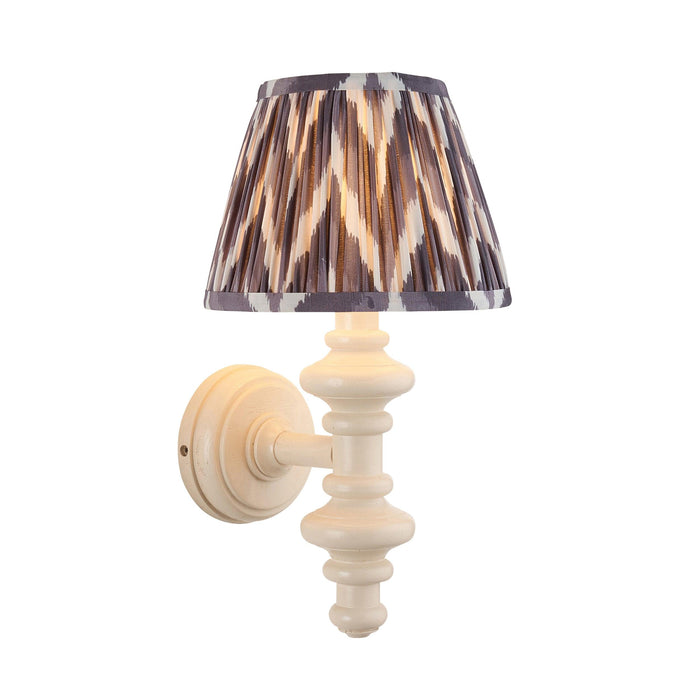 Carnaby White Wall Light & Zigzag 20cm Pearl Grey Shade — alternate view