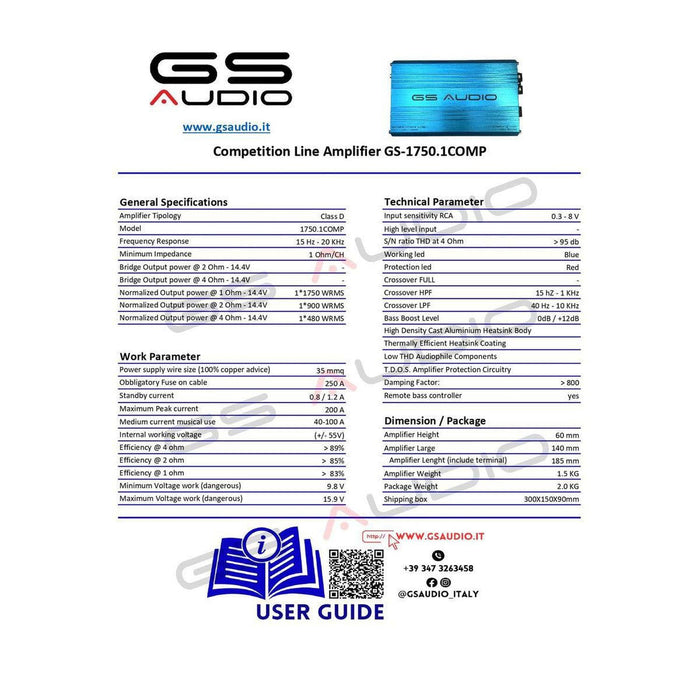 GS Audio-Competition GS-1750.1-1-Kanal Verstärker-masori-kaufen