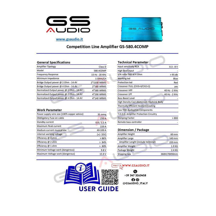 GS Audio-Competition GS-580.4-4-Kanal Verstärker-masori-kaufen