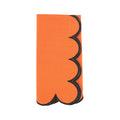 Cotton Scalloped Dinner Napkin: Orange/Black / 20"