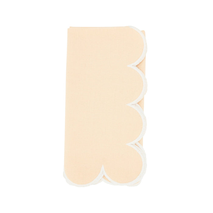 Cotton Scalloped Dinner Napkin: Orange/Black / 20"