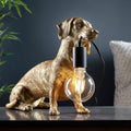 Dachshund Gold Dog Table Lamp by Endon Lighting — suits living rooms, bedrooms & offices
