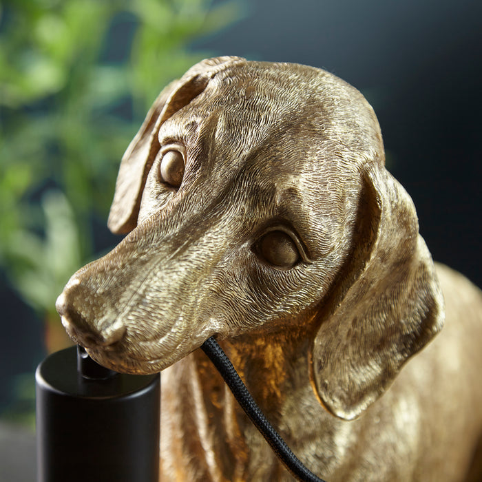 Dachshund Gold Dog Table Lamp — product detail