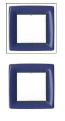 Dinner Plates Square Grosgrain Border Navy