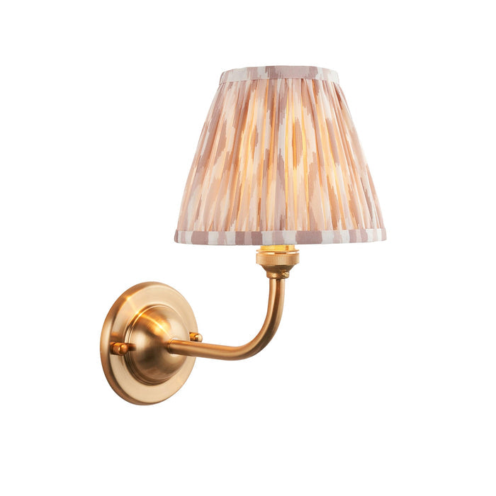 Dome Arc Brass Wall Light & Ikat 16cm Neutral Shade — alternate view