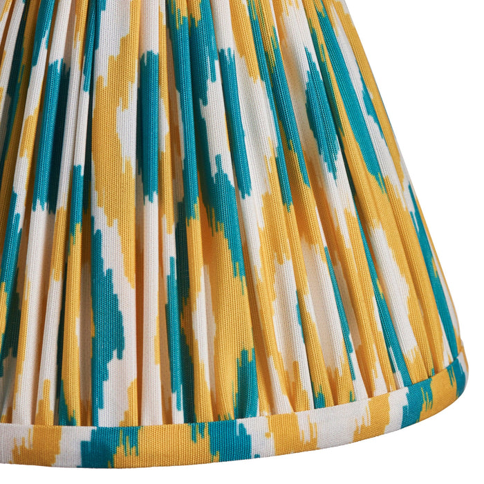 Dome Arc Brass Wall Light & Ikat 16cm Yellow & Jade Shade — lifestyle setting